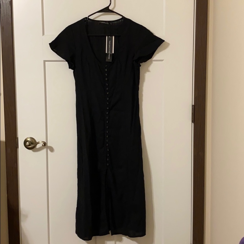 Black button up dress